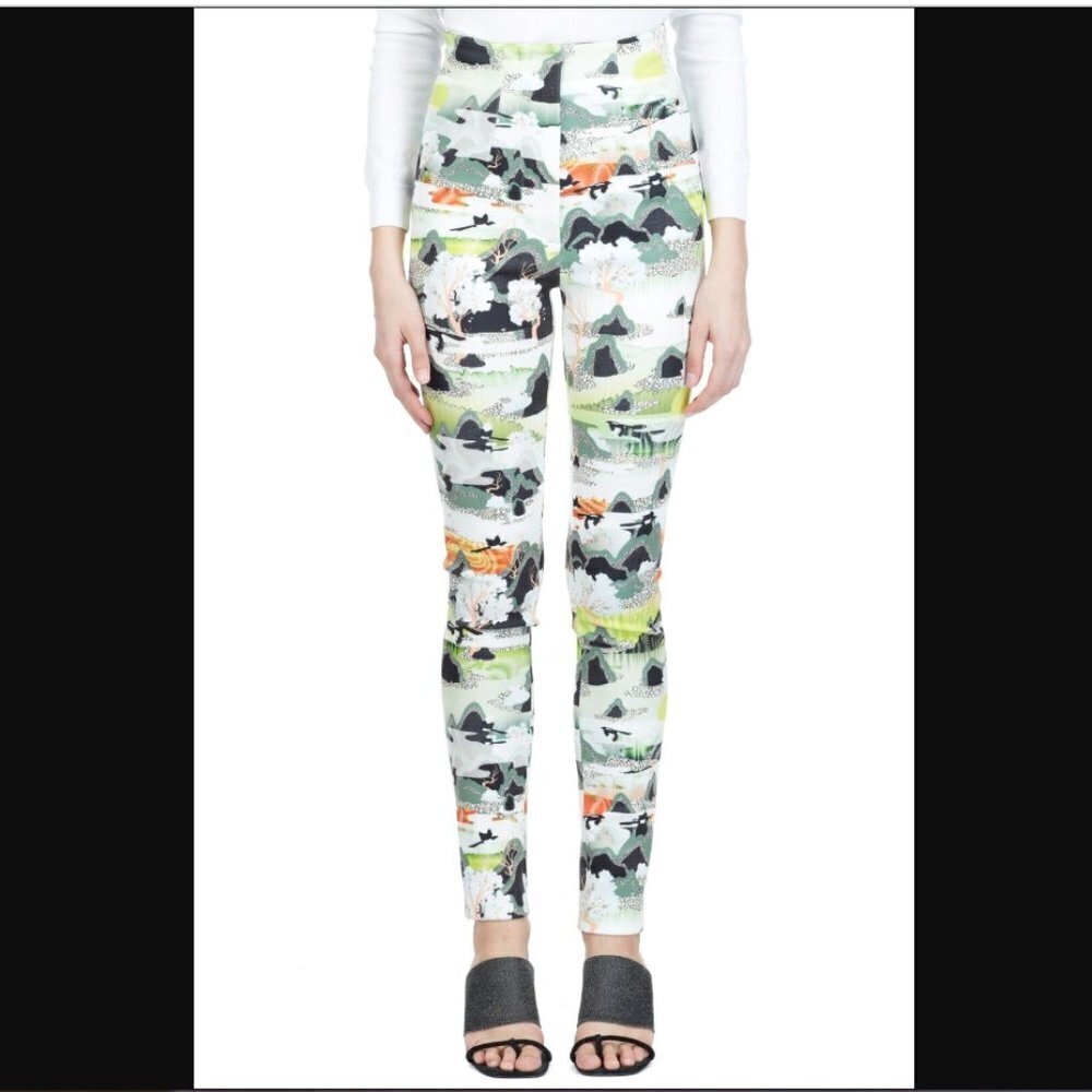 Opening Ceremony 5 Elements Colorful Print Neoprene High Rise Skinny Trousers 2 - Picture 7 of 14